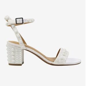 Elegant White Pearl-Embellished Women's Sandals